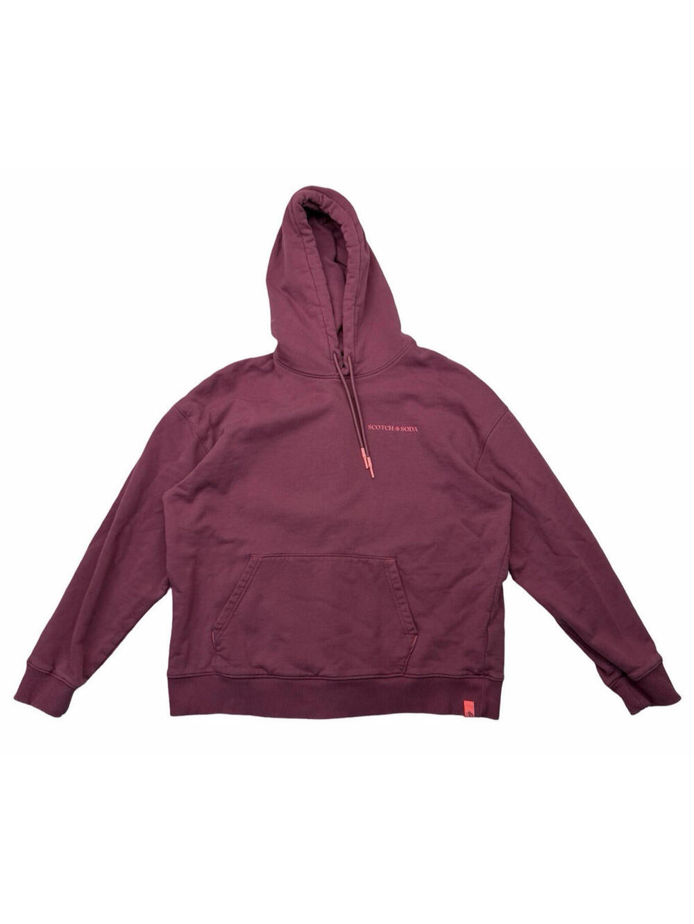 Scotch & Soda Organic Cotton Felpa Hoodie Wine Unisex Size L